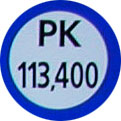"Le point kilométrique" sign 