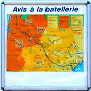 "Avis à la batellerie" on a  VNF bulletin board
